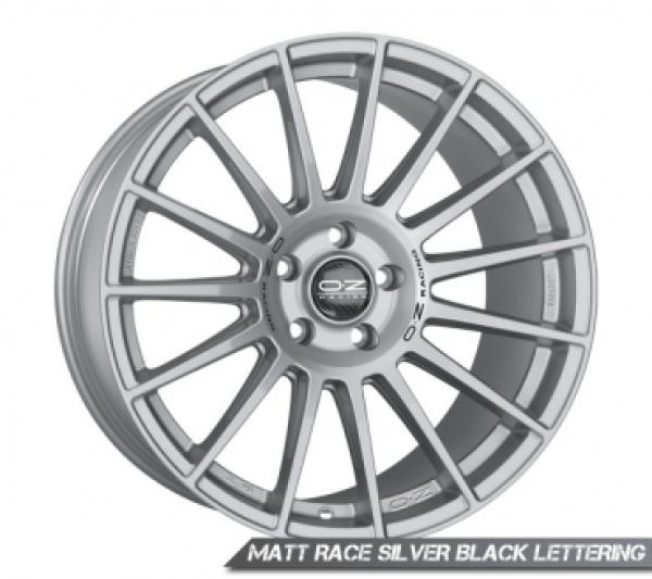 OZ SUPERTURISMO DAKAR 9X21 ET50 5 X 127 MATT RACE SILVER + BLACK LETTERING